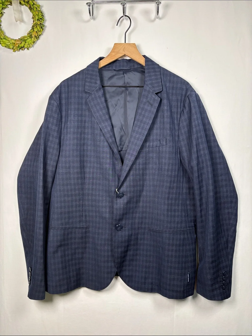 ARMANI EXCHANGE A/X New Men's Navy Grid Two Button Blazer size 46